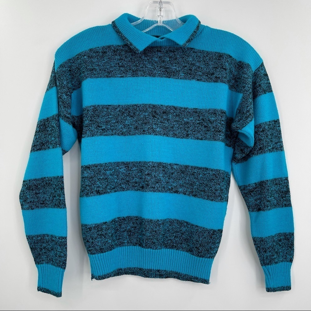 Vintage silver unicorn striped sweater layer look